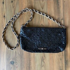 SOLD!!Elliot Lucca Black Woven leather Shoulder Bag